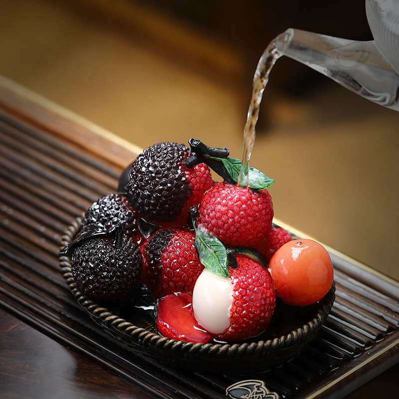 荔枝茶宠摆件冲水变色精品可养个性小摆件创意茶道茶具配件茶玩
