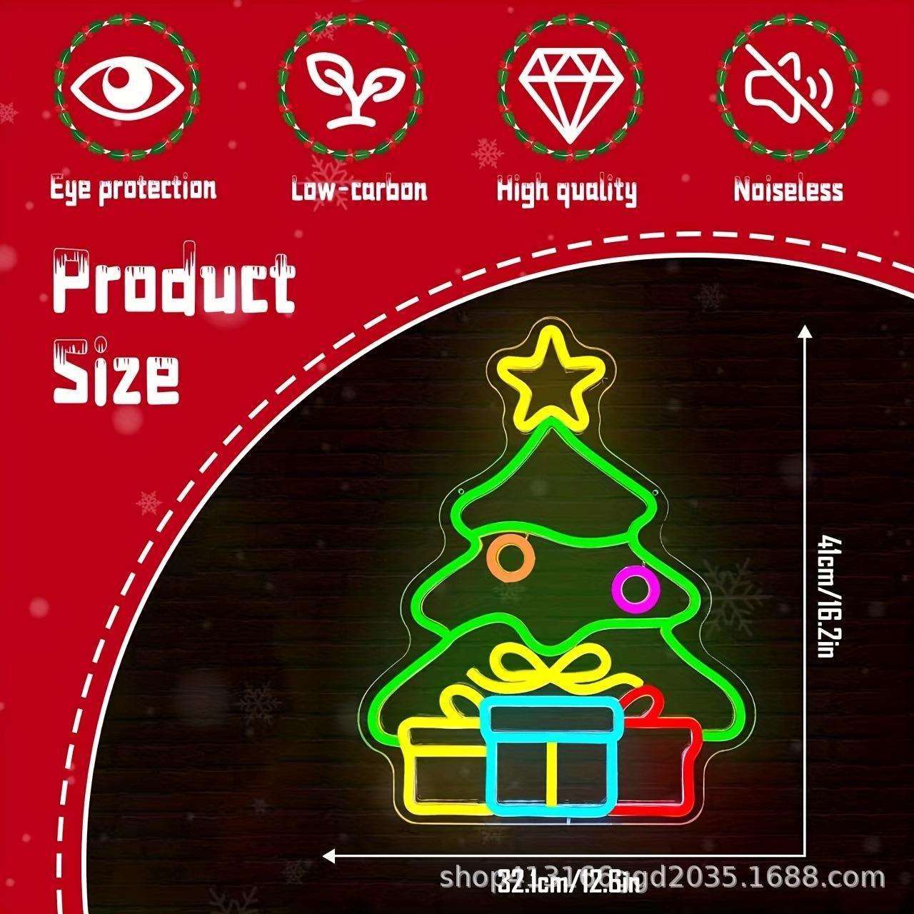 跨境亚马逊led霓虹灯Merry Christmas圣诞节装饰灯氛围灯发光灯牌