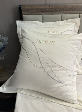 奢华纯棉靠垫枕套100S长绒棉刺绣床上用品绣花四六件套大靠背抱枕