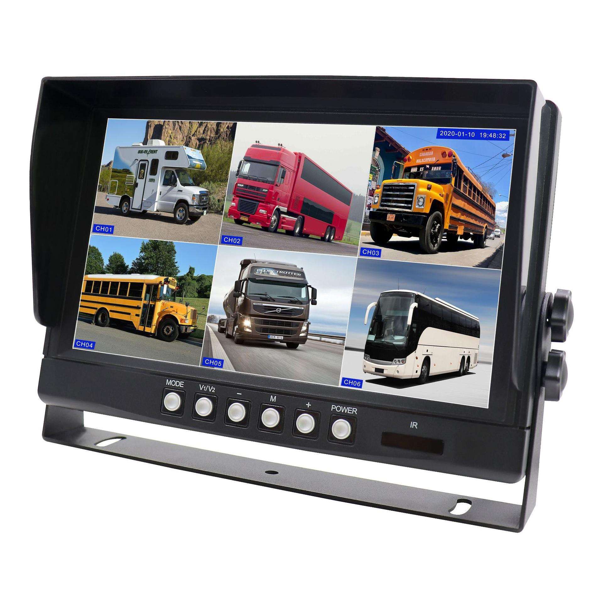 DC9-36V9寸 AHD 1080P高清车载显示器,8路分割显示