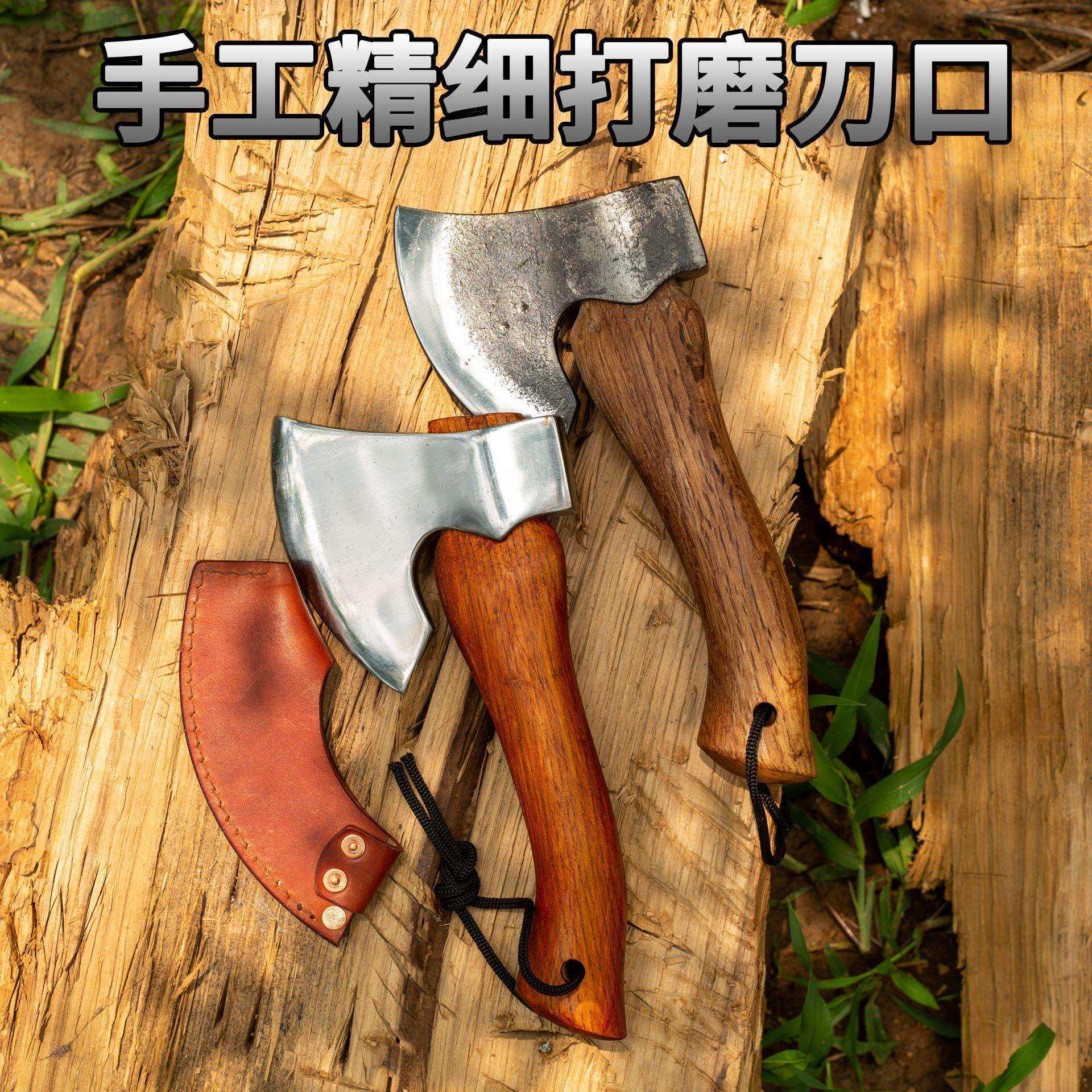 65#锰钢户外迷你款把玩小手斧露营野餐劈柴工具野营斧多功能战斧