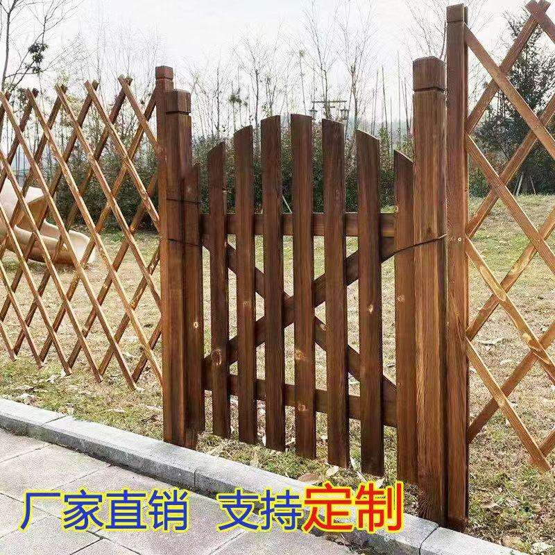 户外防腐木栅栏围栏篱笆室外别墅花园公园庭院围墙护栏实木栅栏门