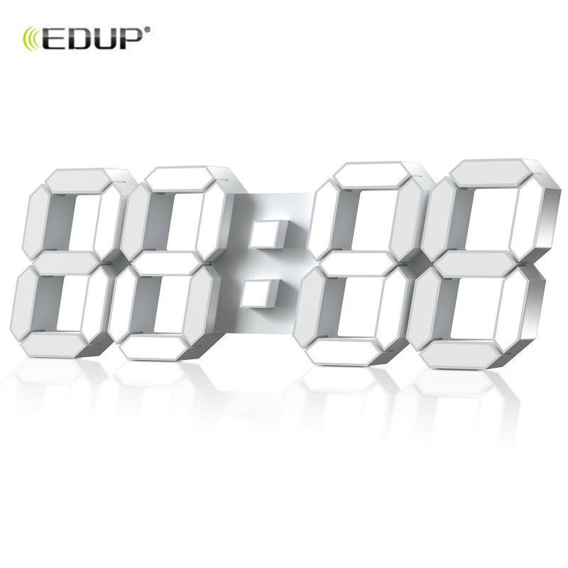 LED时钟英文版3D数字立体简约温度夜光挂壁静音遥控闹钟挂钟