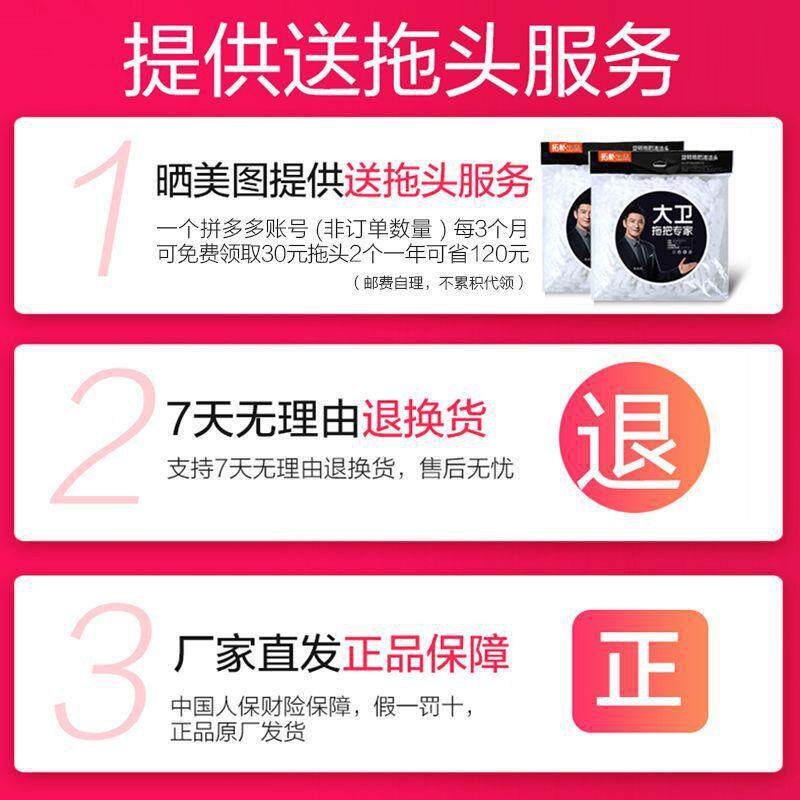 大卫拖把桶拖把杆旋转通用拖布桶家用自动懒人免手洗墩布蒸汽拖把