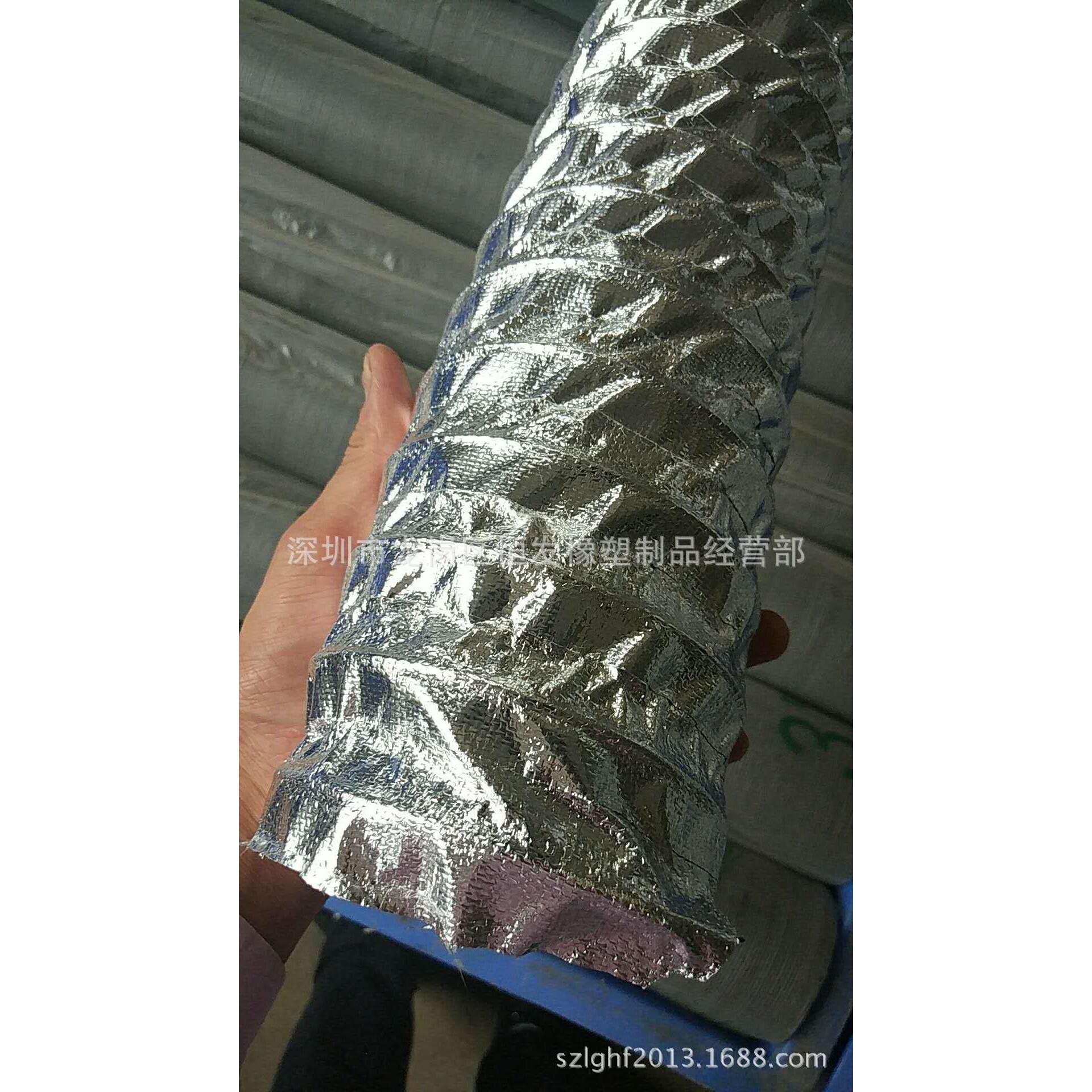 铝箔玻纤布管 银色耐高温加厚纤维布排气抽风钢丝伸缩软管复合管