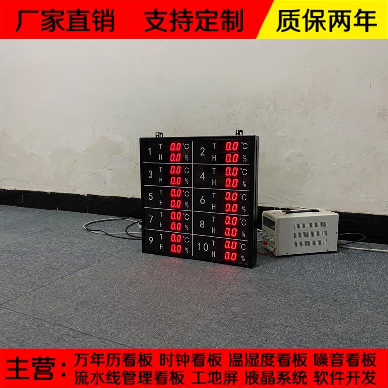 10路温度电子看板模拟量接收LED显示屏保温熔炼炉K型热电偶采集器