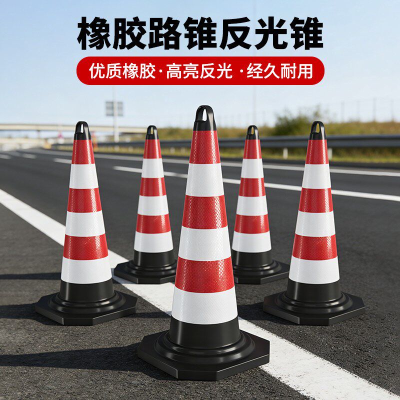 橡胶道路安全警示路锥反光锥警示路障圆筒锥雪糕筒锥形桶警示锥