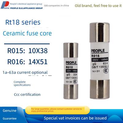 人民电器R016-63陶瓷保险丝管R015-32A熔断器RT18芯子10X38 14X51