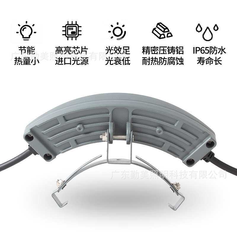 led瓦楞灯古建筑凉亭瓦檐瓦片灯户外防水RGB屋顶投光灯月亮灯射灯