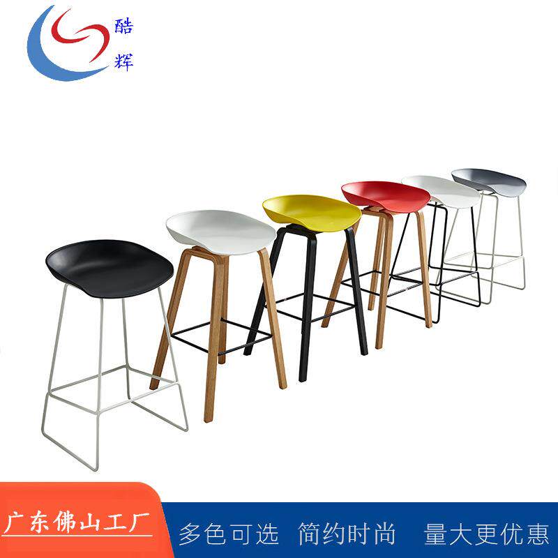 2025新款实木吧台椅现代简约商用高脚椅酒店咖啡馆家具配送安装服