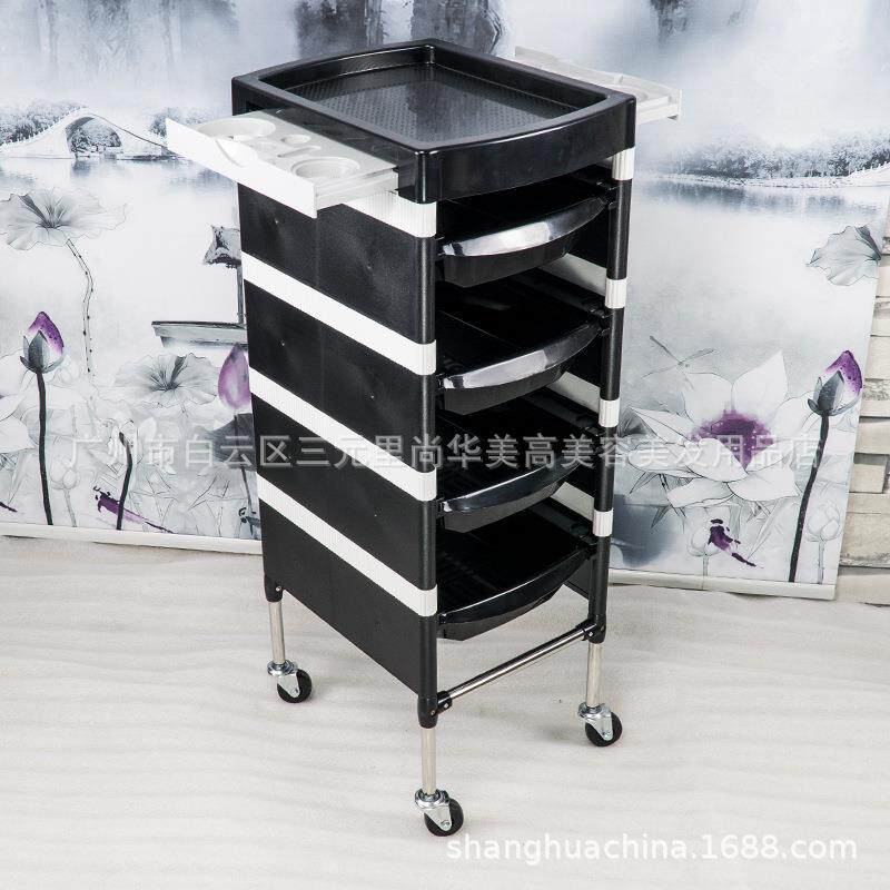 新款美发车发廊工具小推车理发店烫染发型师加固专用复古手推杠车