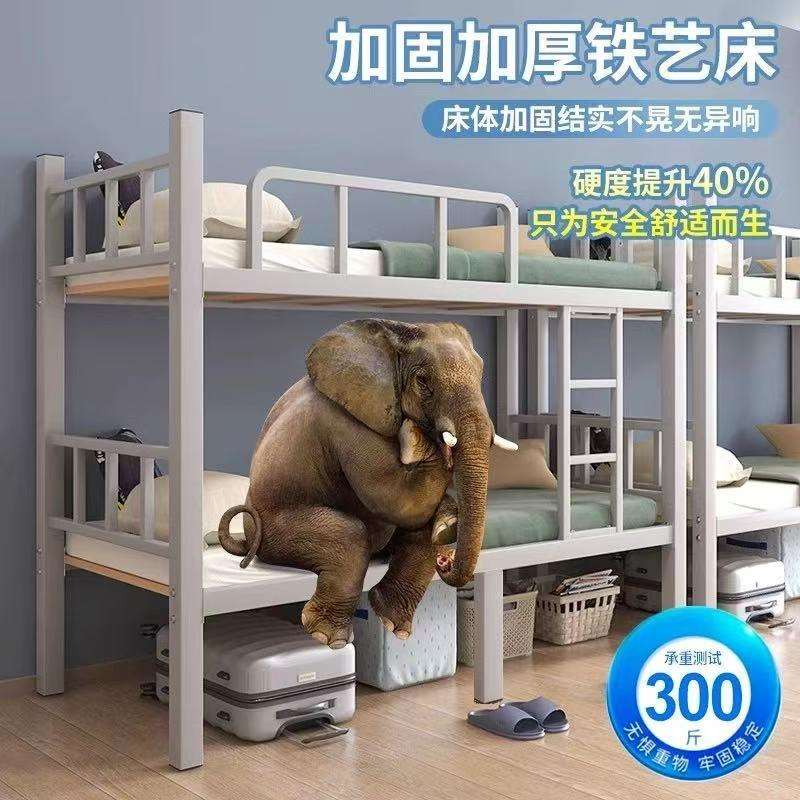 加厚铁架子床上下铺双层铁床学校高低床双人铁艺床员工宿舍上下床