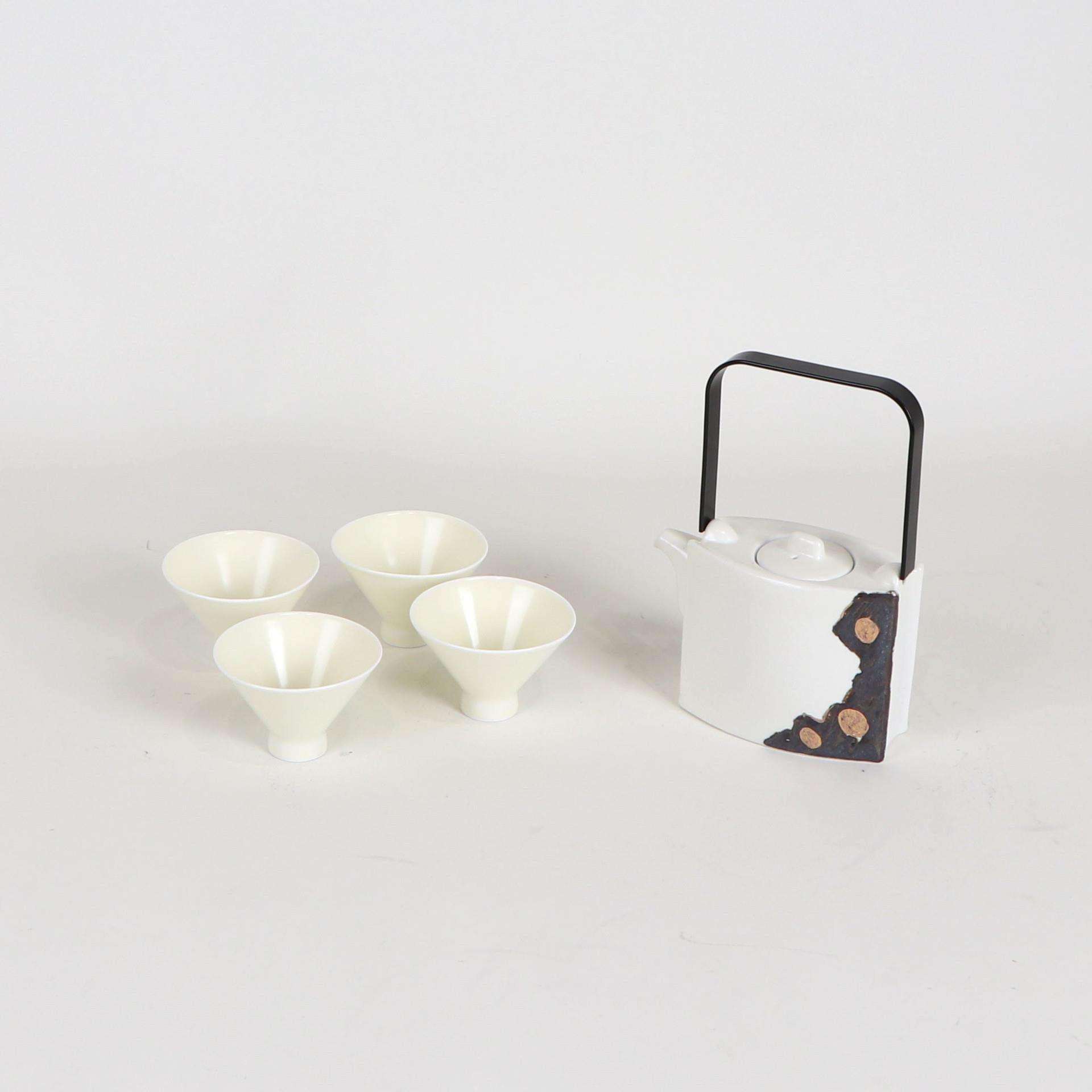 新中式禅意陶瓷茶具套装白色釉茶壶茶杯茶盘客厅高端软装饰品摆件