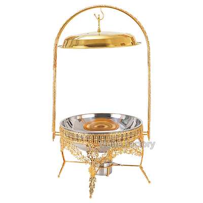 南非中东酒精炉商用自助餐炉轻奢黑金色吊炉wedding chafing dish
