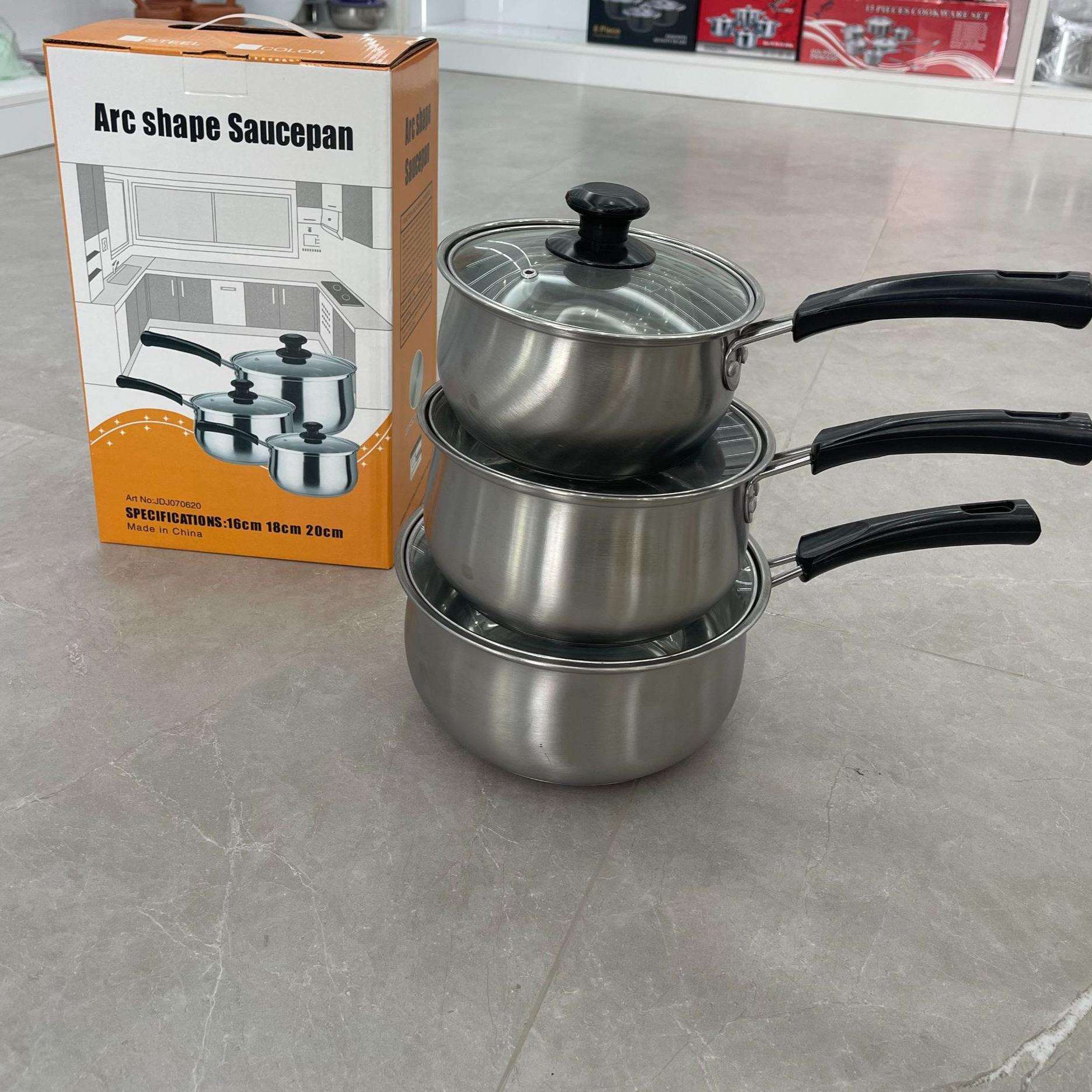 不锈钢汤锅奶锅加厚单柄家用商用厨房热奶煮粥煲汤泡面锅具套装
