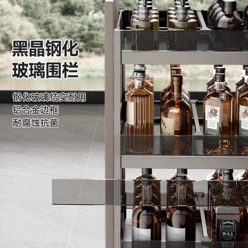 调味调料拉篮厨房橱柜窄柜抽屉式极窄小尺寸柜内抽拉式置物架收纳