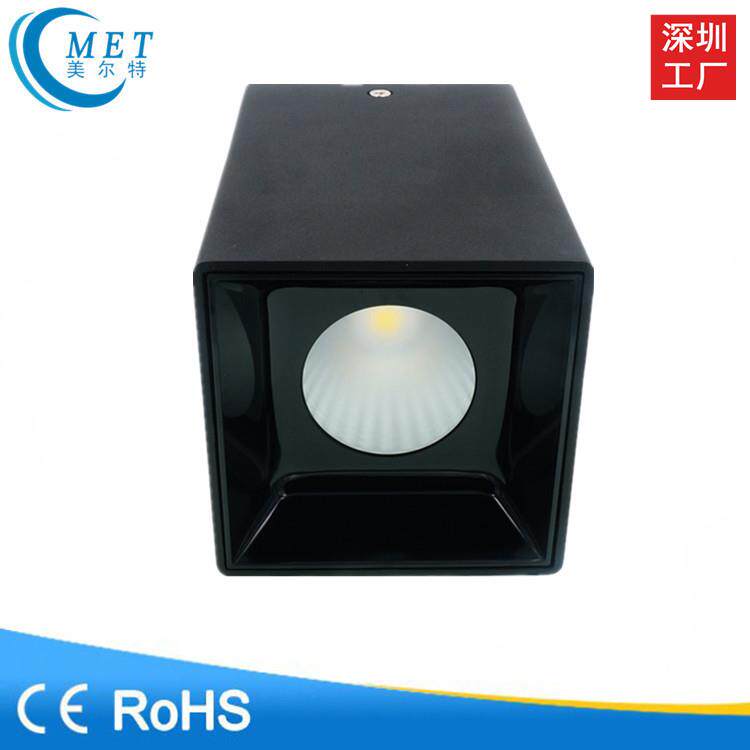 厂家直销 3寸4寸方形COB明装筒灯 吸顶LED射灯15W20W30W