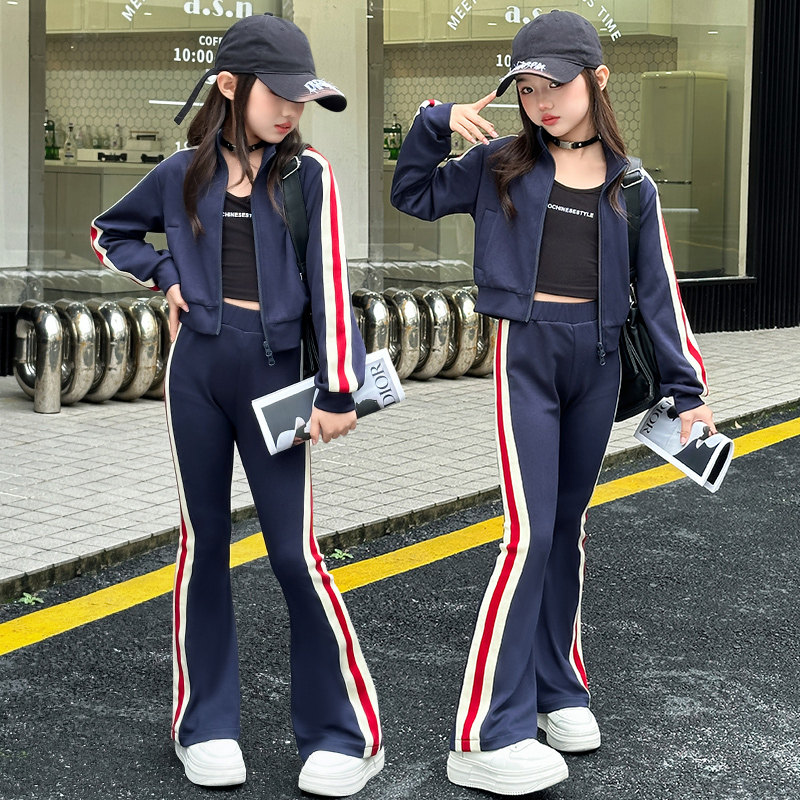 女童春秋套装2026新款中大童运动服卫衣外套喇叭裤洋气秋装巨好看