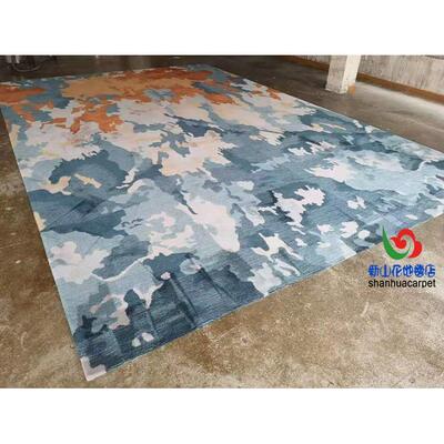 中国风抽象水墨画手工腈纶羊毛大厅接待室贵宾室会议室满铺地毯