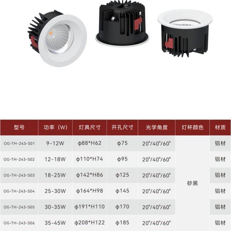 高端led嵌入式防水射灯卫生间厨房阳台筒灯商用防潮防雾照明 灯