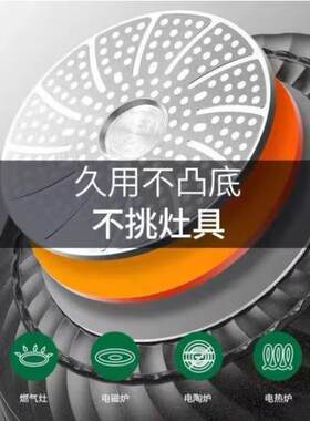 康怡乐（koyle）麦饭石不粘锅炒锅平底炒菜锅加深煎锅多功能煎炒