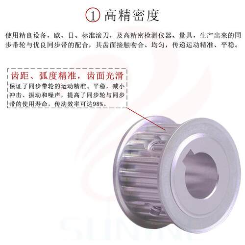 厂家现货铝合金同步带轮HTD5M齿型 工业传动轮开键槽加挡边同步轮