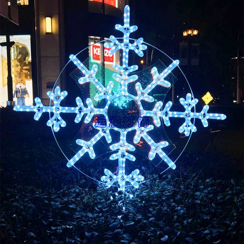 灯光节月亮造型灯户外防水图案灯雪花造型公园草坪亮化LED相框灯
