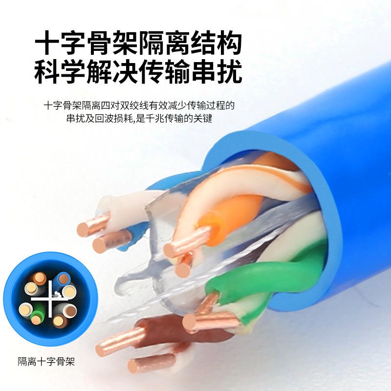 CAT6类网络线非屏蔽纯铜网线千兆270米超六类线路由器有线双绞线