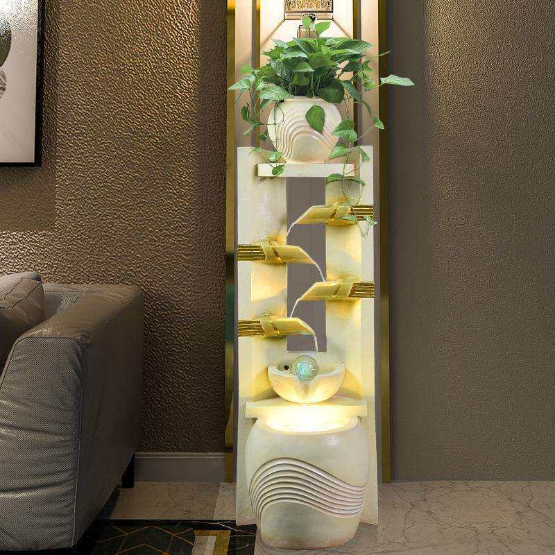 客厅欧式流水喷泉家居加湿器装饰假山风水轮招财鱼缸景观落地摆件