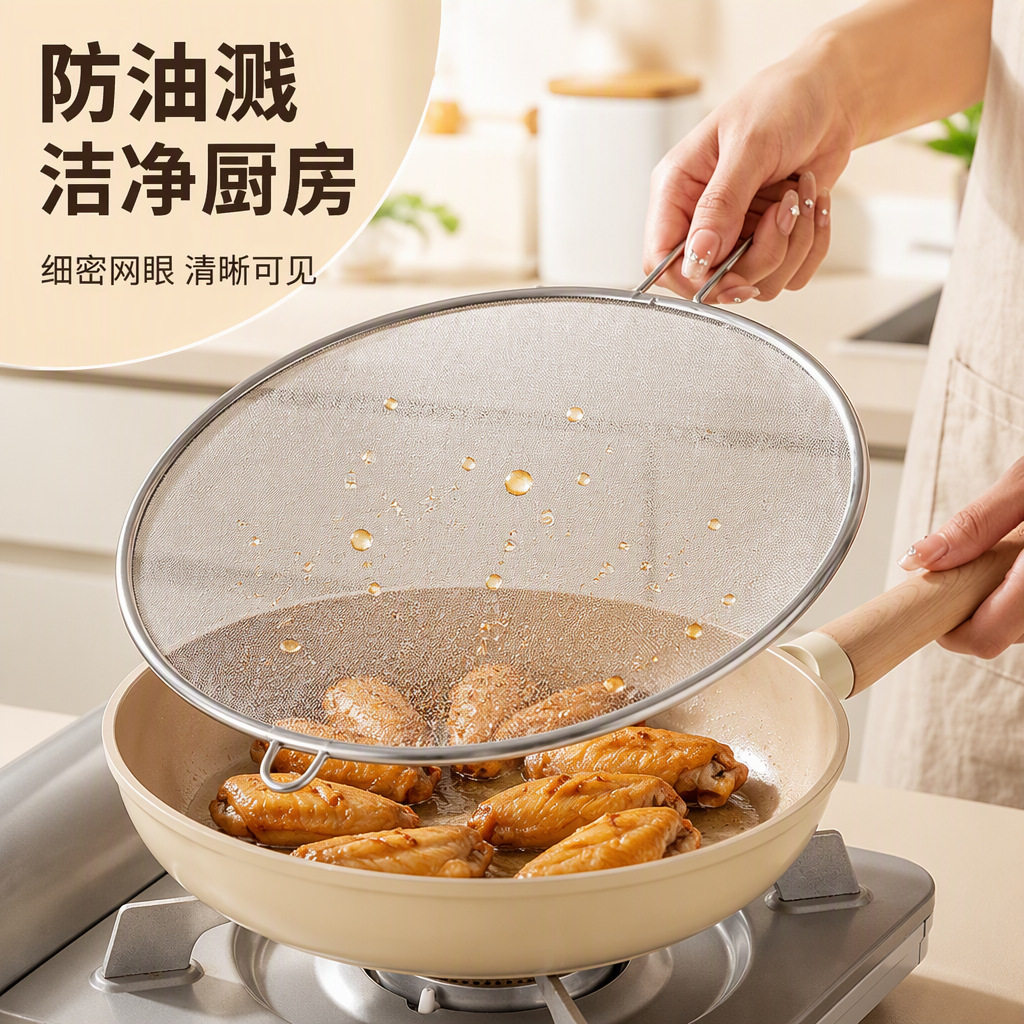不锈钢防油溅遮油锅盖