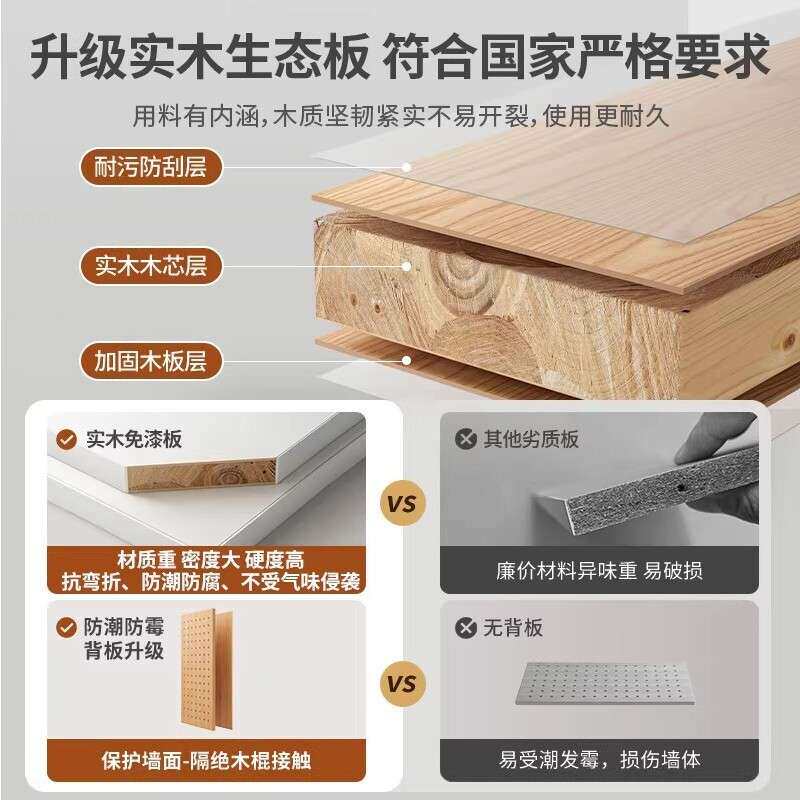 严选实木洞洞板置物架书房桌面壁挂收纳学校墙面装饰软木板展示架
