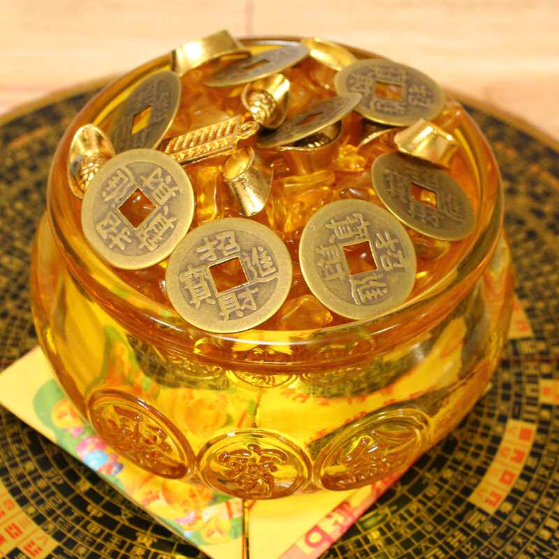 厂家现货五行能量阵 金蟾聚宝盆罗盘办公室客厅店铺装饰品摆件