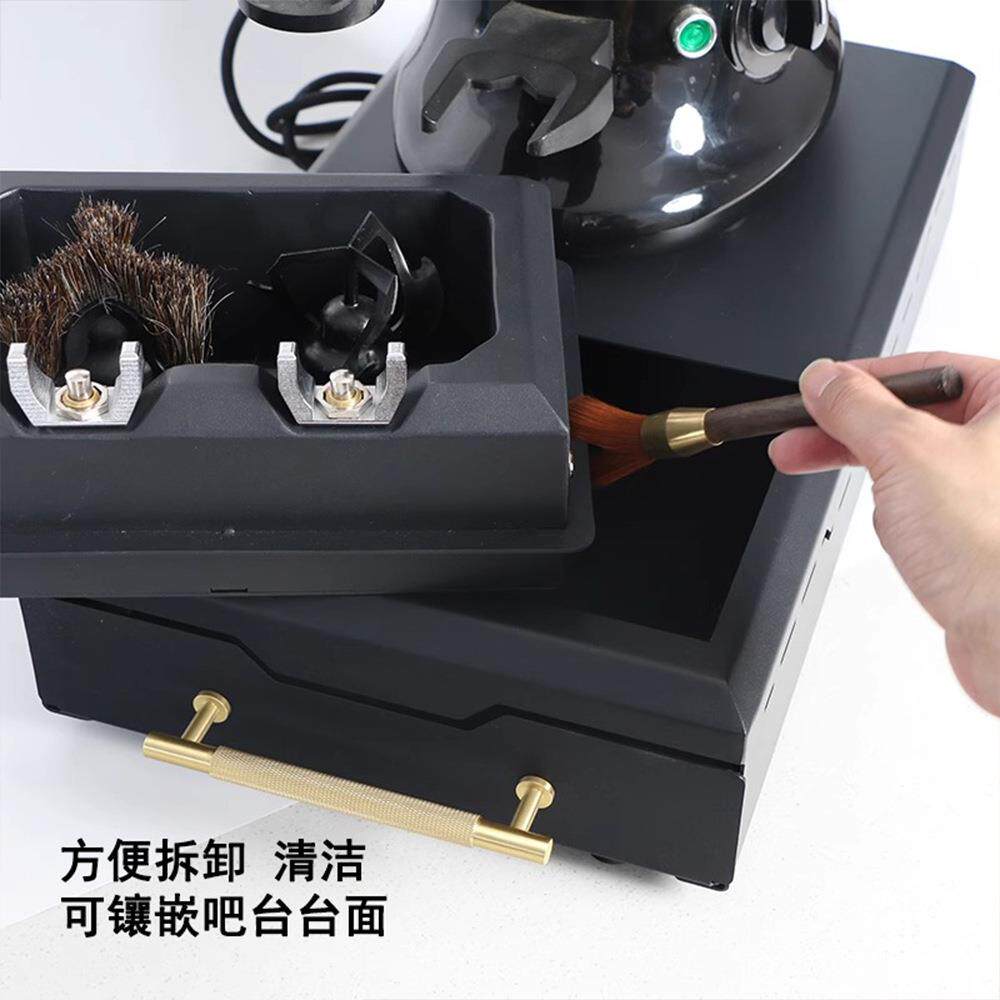 查实米电动粉碗清洁器商用家用抽屉式大容量渣桶易拆卸咖啡清洁器