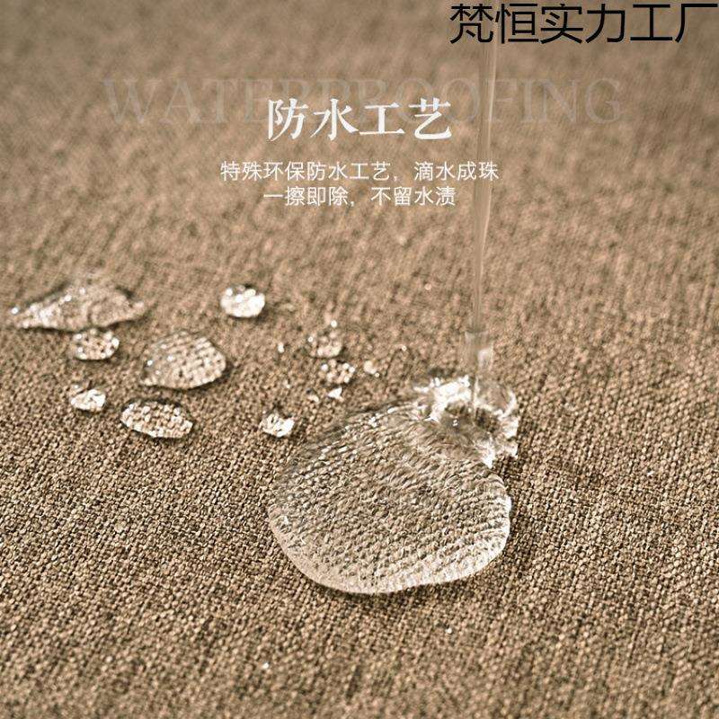 新中式茶席棉麻纯色茶桌布中国风防水餐桌布灰色禅意会议台布桌旗