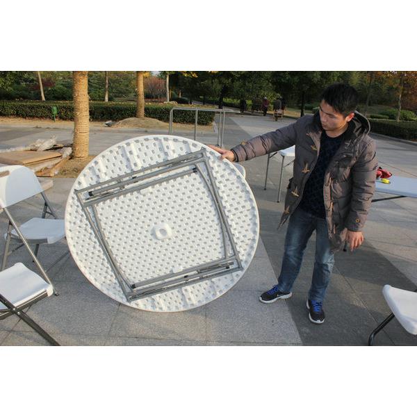 户外折叠家具 室外折叠圆桌 中空吹塑桌 一米二室外酒会聚餐饭桌