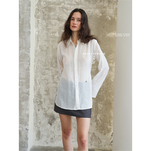 Rubyoffice/2025羽缎白 简约纯色衬衫