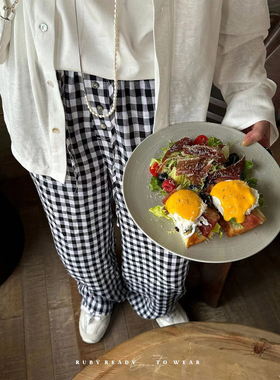 Rubystudios/2024钢琴键 百搭直筒显瘦休闲裤R1877