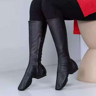 黑色藏族舞舞蹈鞋蒙古男女马靴演出鞋靴舞蹈靴子舞台表演长筒马靴