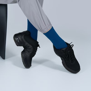 舞之恋黑色爵士靴成人练功舞鞋男舞蹈排练现代舞鞋网面透气广场舞