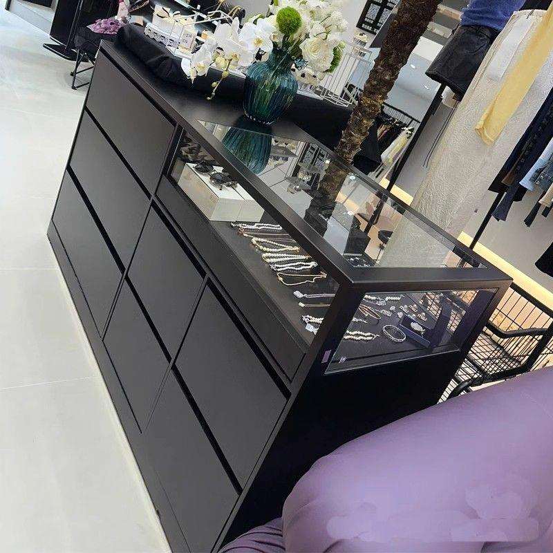 展示收银台储物柜柜台摆件吧台陈列中岛玻璃服装店流水展示台