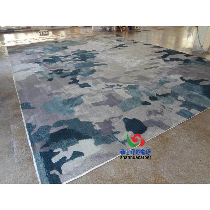中国风抽象水墨画商用大厅接待室贵宾室会议室满铺地毯售楼部地毯