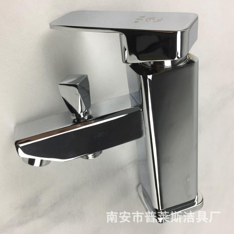 合金四方抽拉单孔龙头 双用单孔龙头 家居冷热双用脸盆龙头