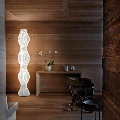 北欧白色草裙落地灯奶油风客厅卧室展厅现简约光影艺术百褶灯