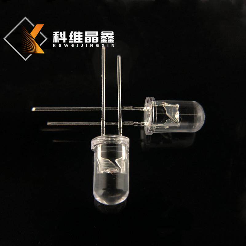 F5圆头交通灯珠黄光晶元芯片白发黄LED交通信号灯珠5mm直插发光管