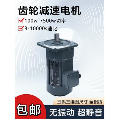 卧式380V齿轮减速电机 400w750w1500W立式三相变频调速晟邦马达