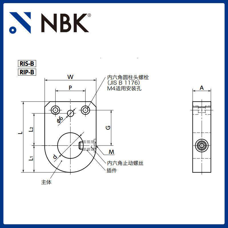 NBK RIP-B 指示器底座 定位螺丝固定型 机械零部件 厂家直供