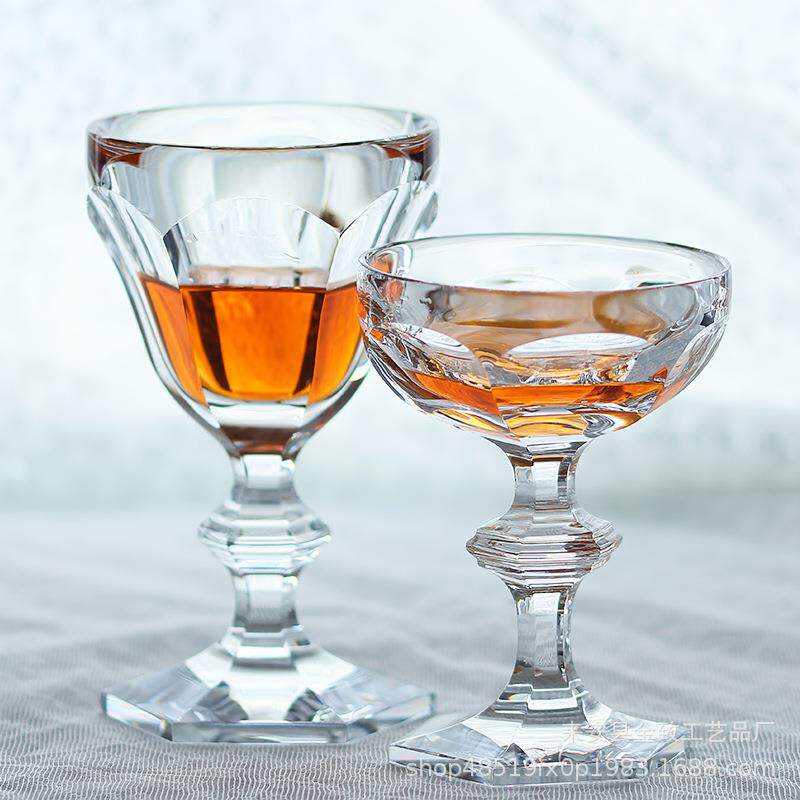 法式优雅K9透明高脚杯高颜值香槟杯红酒杯果汁杯轻奢加厚玻璃杯