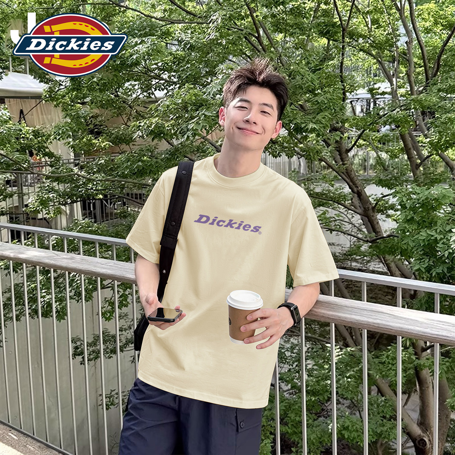 Dickies米白纯棉短袖t恤男女款