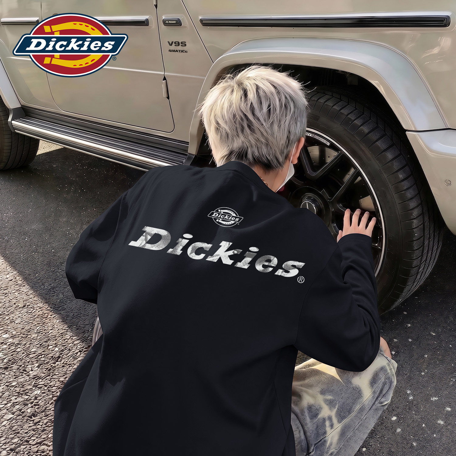 Dickies黑色男生长袖T恤2026秋季