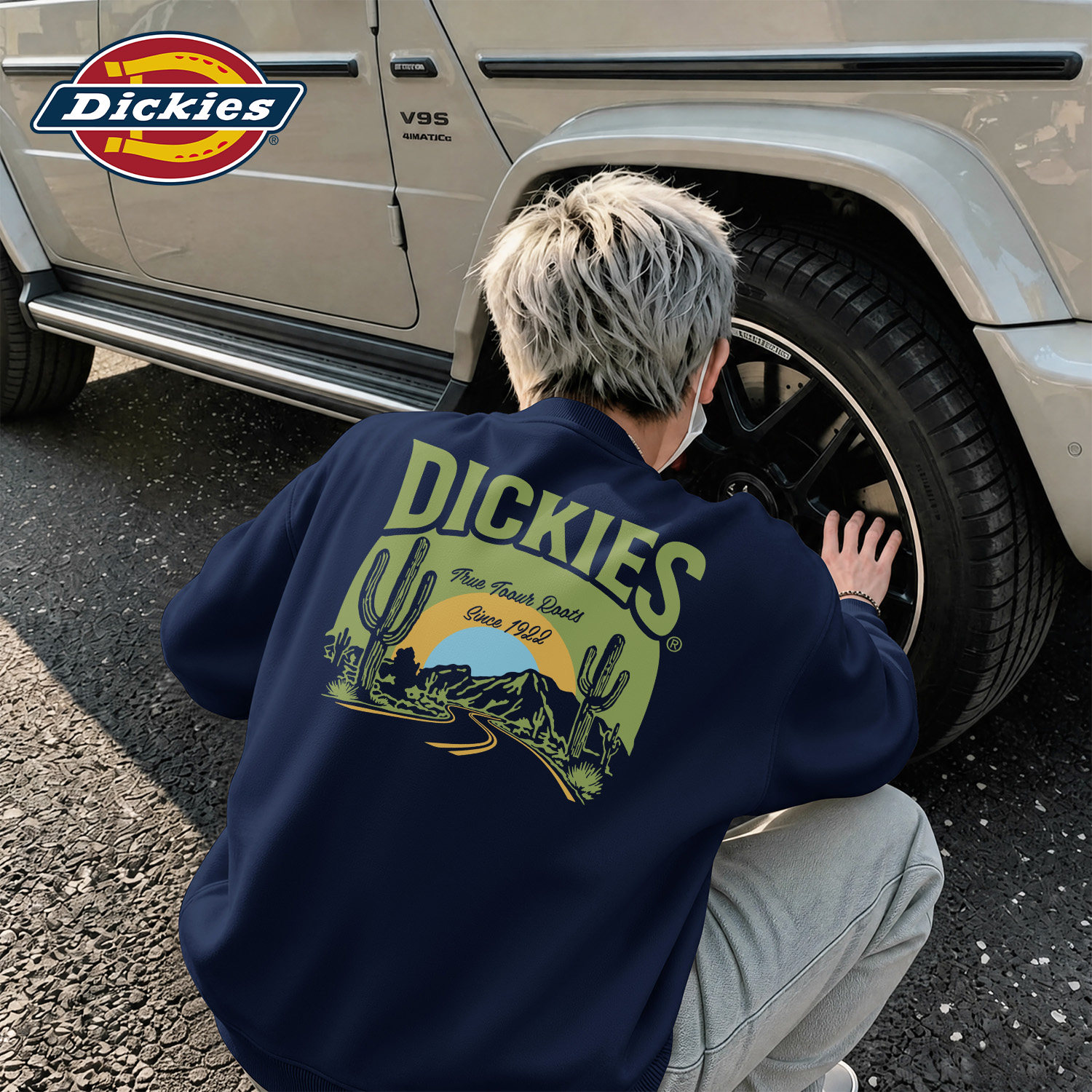 Dickies字母印花潮流圆领卫衣男